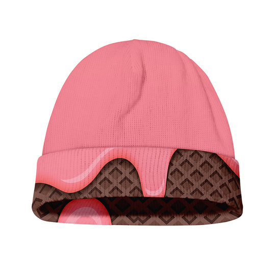 Strawberry Ice Cream Melted Print Beanie