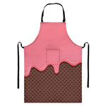Strawberry Ice Cream Melted Print Bib Apron With Pocket