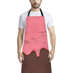 Strawberry Ice Cream Melted Print Bib Apron With Pocket
