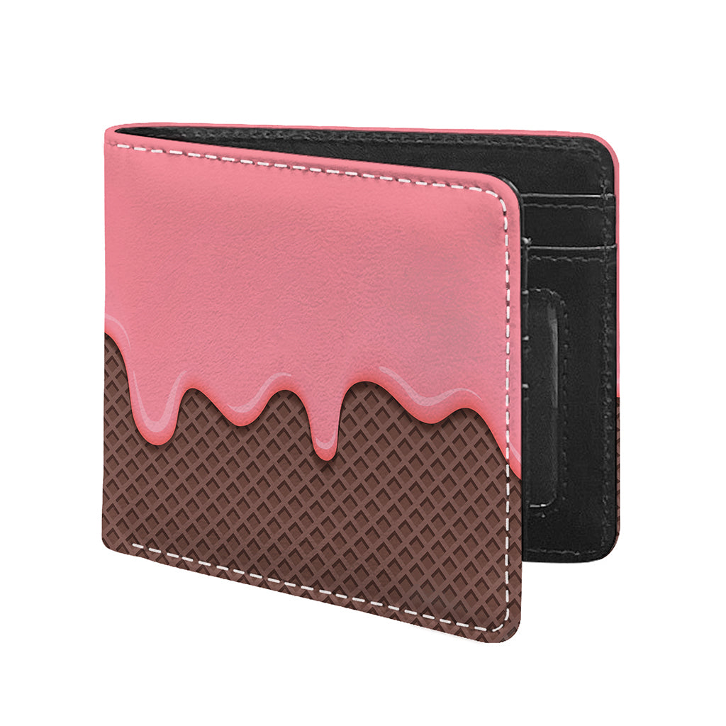 Strawberry Ice Cream Melted Print Bifold Wallet