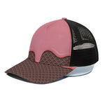 Strawberry Ice Cream Melted Print Black Mesh Trucker Cap
