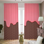 Strawberry Ice Cream Melted Print Blackout Pencil Pleat Curtains