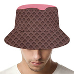 Strawberry Ice Cream Melted Print Bucket Hat