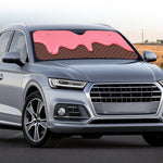 Strawberry Ice Cream Melted Print Car Windshield Sun Shade