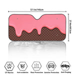 Strawberry Ice Cream Melted Print Car Windshield Sun Shade