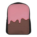 Strawberry Ice Cream Melted Print Casual Backpack