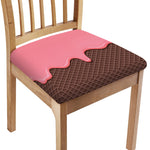 Strawberry Ice Cream Melted Print Chair Cushion Cover