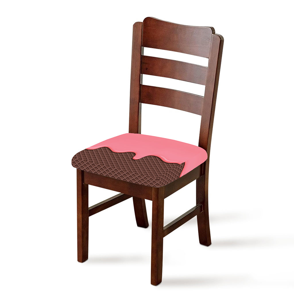 Strawberry Ice Cream Melted Print Chair Cushion Cover