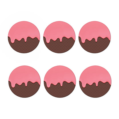 Strawberry Ice Cream Melted Print Coaster Set