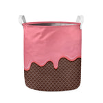 Strawberry Ice Cream Melted Print Collapsible Laundry Basket