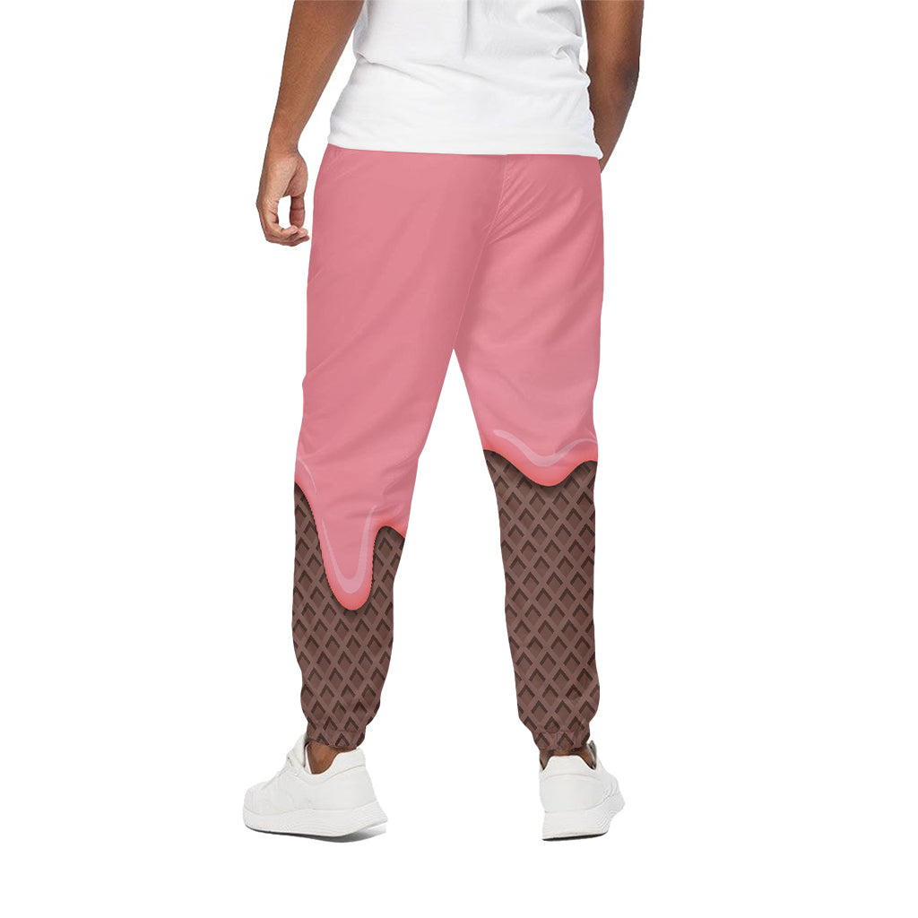 Strawberry Ice Cream Melted Print Cotton Pants