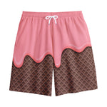 Strawberry Ice Cream Melted Print Cotton Shorts