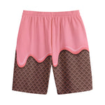 Strawberry Ice Cream Melted Print Cotton Shorts