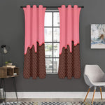 Strawberry Ice Cream Melted Print Curtain