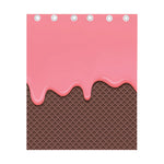 Strawberry Ice Cream Melted Print Curtain
