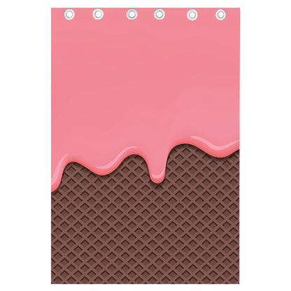 Strawberry Ice Cream Melted Print Curtain