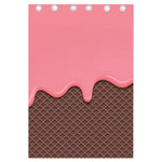 Strawberry Ice Cream Melted Print Curtain