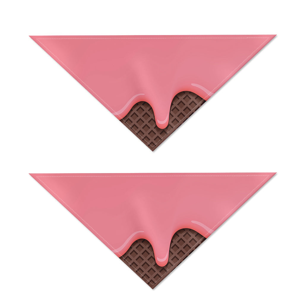 Strawberry Ice Cream Melted Print Dog Bandana