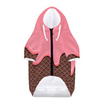 Strawberry Ice Cream Melted Print Dog Zip Up Hoodie