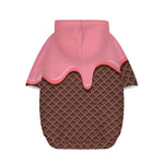 Strawberry Ice Cream Melted Print Dog Zip Up Hoodie