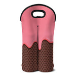 Strawberry Ice Cream Melted Print Double Neoprene Wine Tote