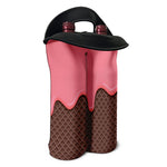 Strawberry Ice Cream Melted Print Double Neoprene Wine Tote