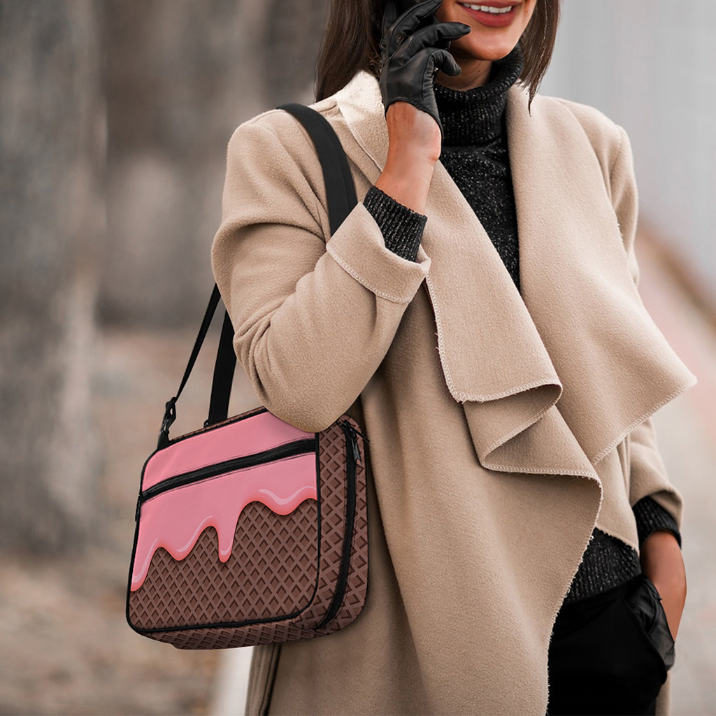 Strawberry Ice Cream Melted Print Double Strap Bible Bag