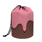 Strawberry Ice Cream Melted Print Drawstring Makeup Bag