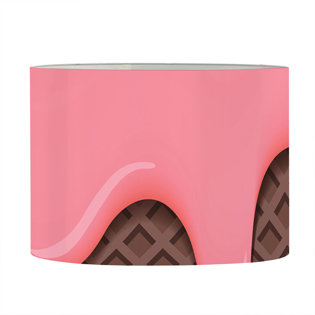 Strawberry Ice Cream Melted Print Drum Lamp Shade