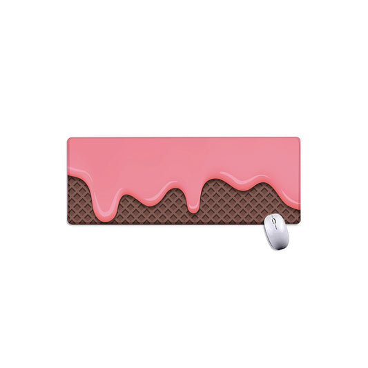 Strawberry Ice Cream Melted Print Extended Mouse Pad