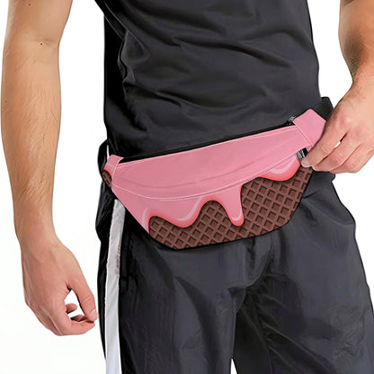 Strawberry Ice Cream Melted Print Fanny Pack