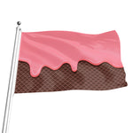 Strawberry Ice Cream Melted Print Flag