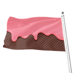 Strawberry Ice Cream Melted Print Flag