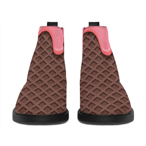 Strawberry Ice Cream Melted Print Flat Ankle Boots