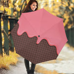 Strawberry Ice Cream Melted Print Foldable Umbrella