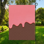 Strawberry Ice Cream Melted Print Garden Flag