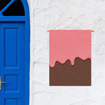 Strawberry Ice Cream Melted Print Garden Flag