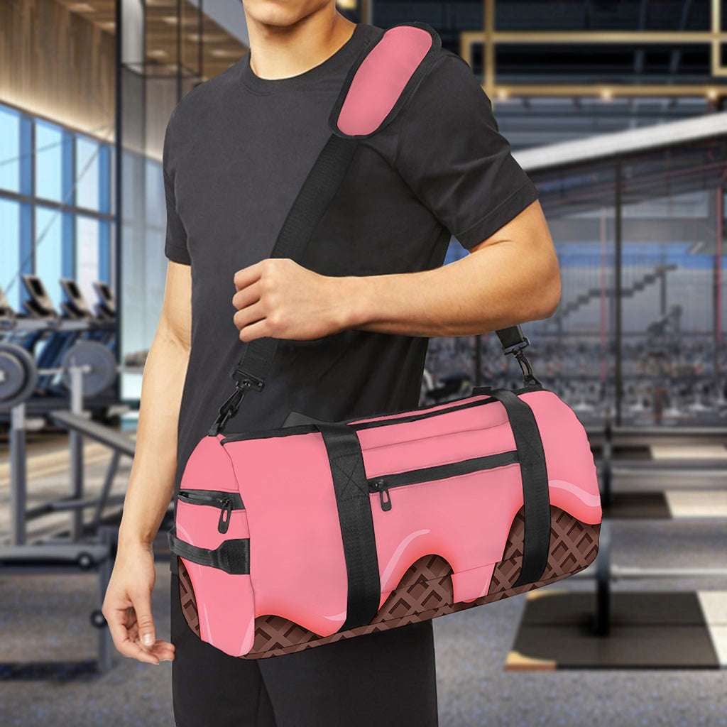 Strawberry Ice Cream Melted Print Gym Bag