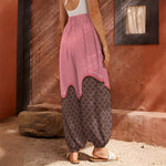 Strawberry Ice Cream Melted Print Harem Pants