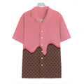 Strawberry Ice Cream Melted Print Hawaiian Shirt
