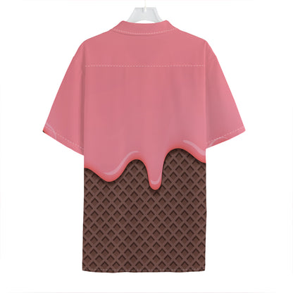 Strawberry Ice Cream Melted Print Hawaiian Shirt