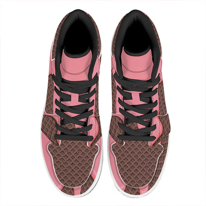 Strawberry Ice Cream Melted Print High Top Leather Sneakers