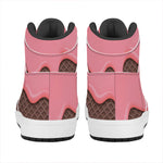Strawberry Ice Cream Melted Print High Top Leather Sneakers