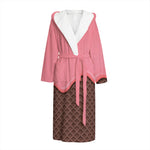 Strawberry Ice Cream Melted Print Hooded Bathrobe