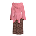Strawberry Ice Cream Melted Print Hooded Bathrobe