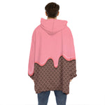 Strawberry Ice Cream Melted Print Hoodie Blanket