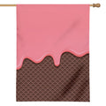 Strawberry Ice Cream Melted Print House Flag