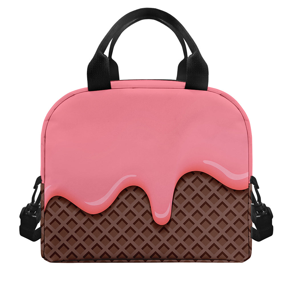 Strawberry Ice Cream Melted Print Insulated Lunch Bag