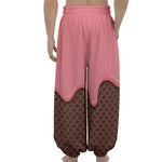 Strawberry Ice Cream Melted Print Lantern Pants