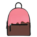 Strawberry Ice Cream Melted Print Leather Backpack